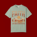 Faith Can Move Mountains T-Shirt — Retro Desert Inspirational Tee