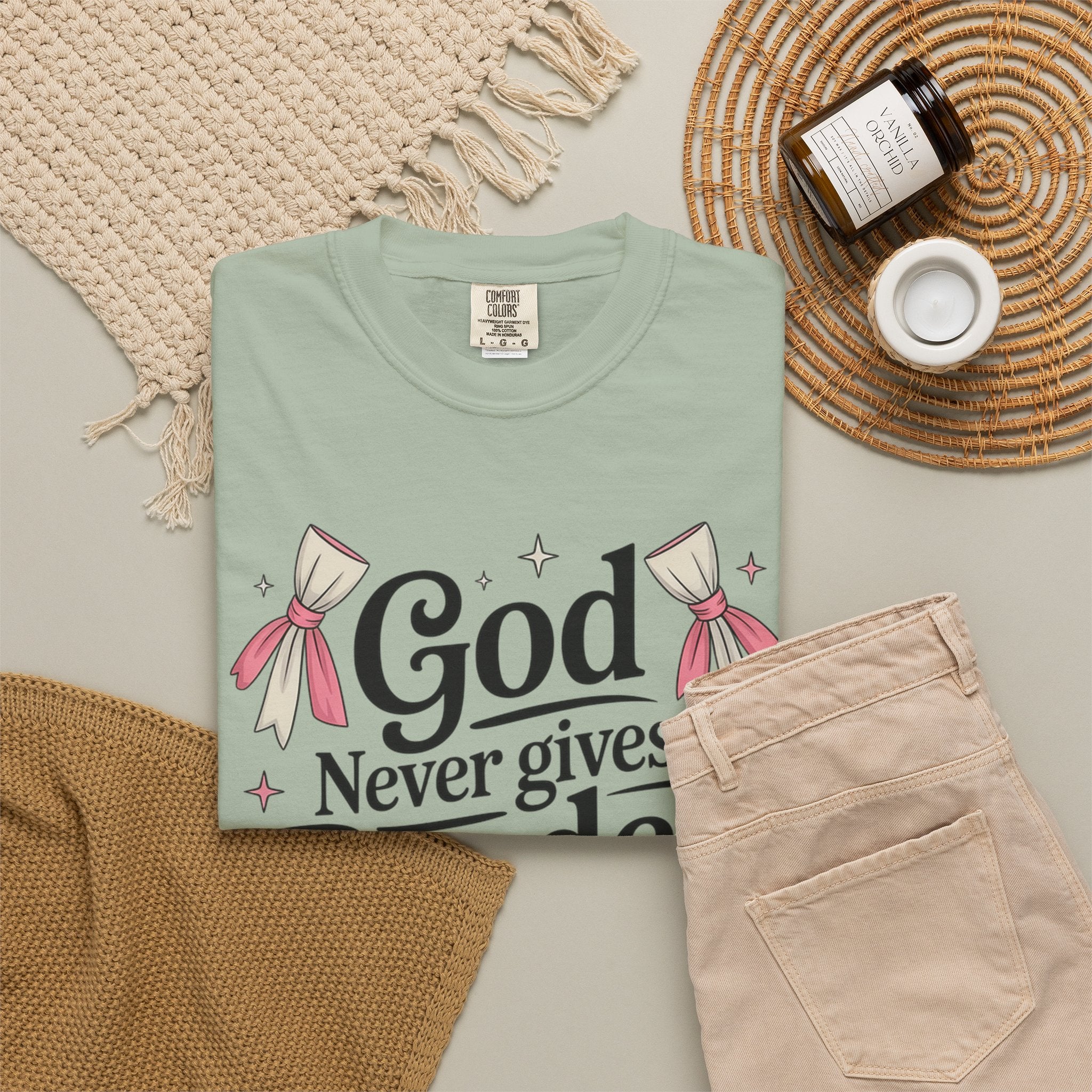 Inspirational 'God Never Gives a Burden You Can't Bear' T-Shirt