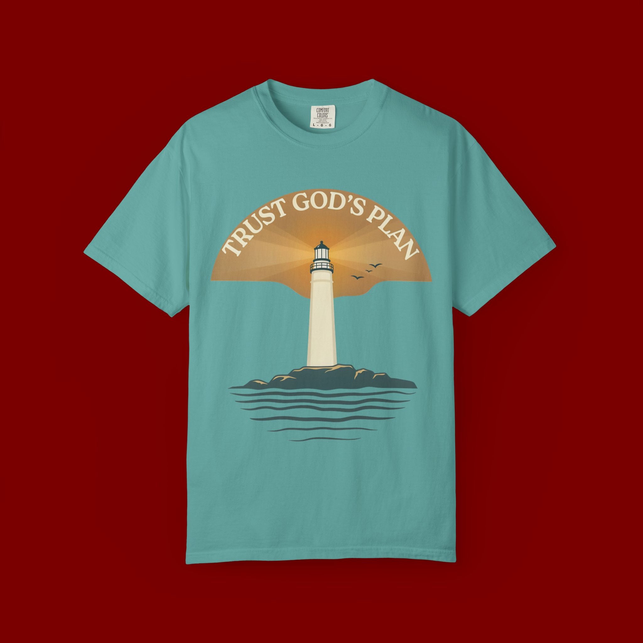 Trust God's Plan Lighthouse T-Shirt — Faith Coastal Tee