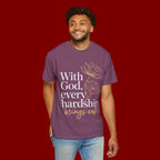 Faith T-Shirt — "With God, every hardship brings ease" Inspirational Christian Tee