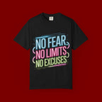 No Fear No Limits No Excuses Neon Graphic T-Shirt