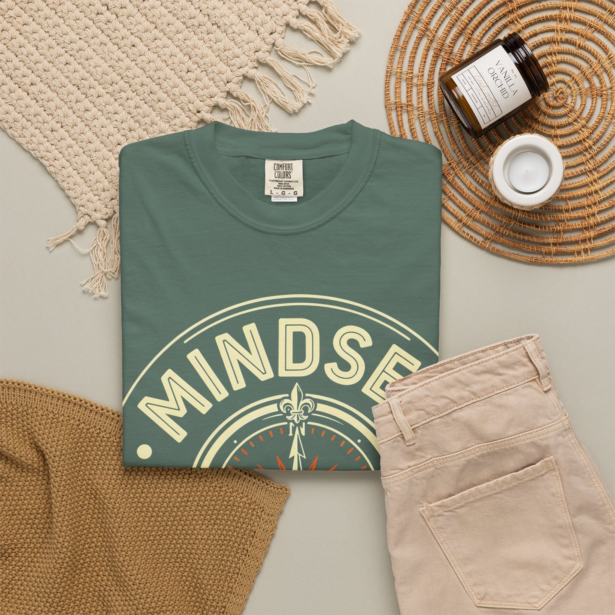 Mindset Over Everything T-Shirt — Positive Vibes Compass Graphic Tee