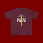Kids Tee — "Prayer Is A Weapon" Lightning Graphic Christian Shirt
