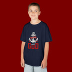 Kids Anchor T‑Shirt – "I'm Nothing Without God" Christian Tee for Boys & Girls