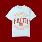 Family Faith Friends T-Shirt — Patriotic American Flag Tee