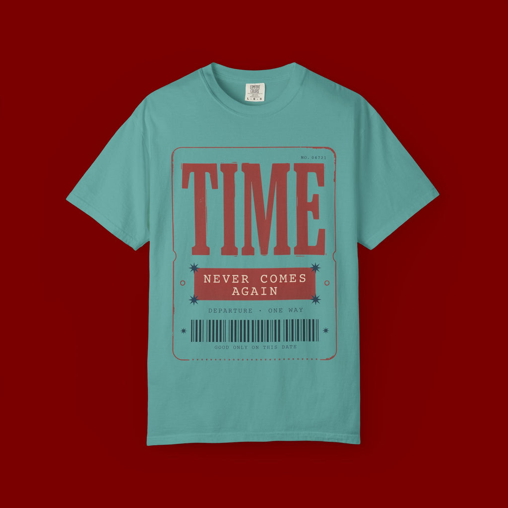 TIME Never Comes Again T-Shirt — Vintage Ticket Graphic Tee