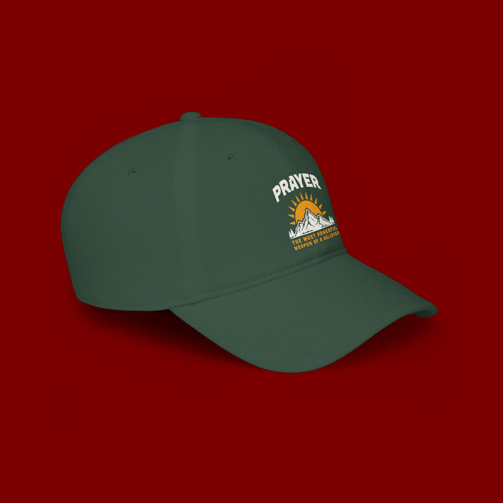 Prayer Sunrise Baseball Cap — Spiritual Faith Hat with Mountain Graphic