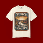 Inspirational Graphic T-Shirt — "With God, Every Hardship Brings Ease"