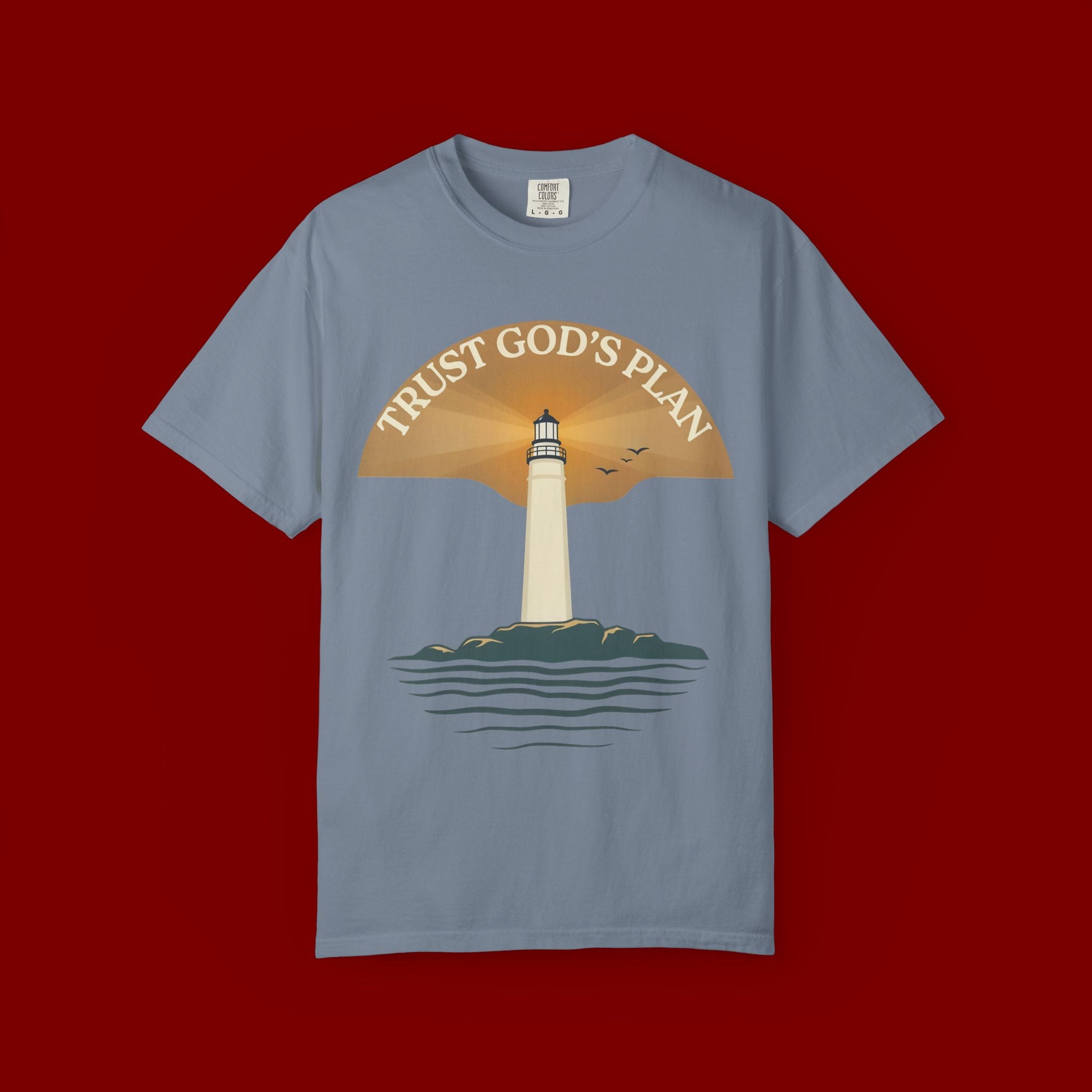 Trust God's Plan Lighthouse T-Shirt — Faith Coastal Tee