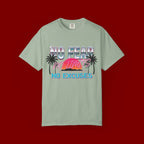 No Fear, No Excuses T-Shirt — Retro Sunset Palm Graphic Tee