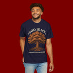 God Is My Strength T-Shirt — Tree Faith Graphic Tee