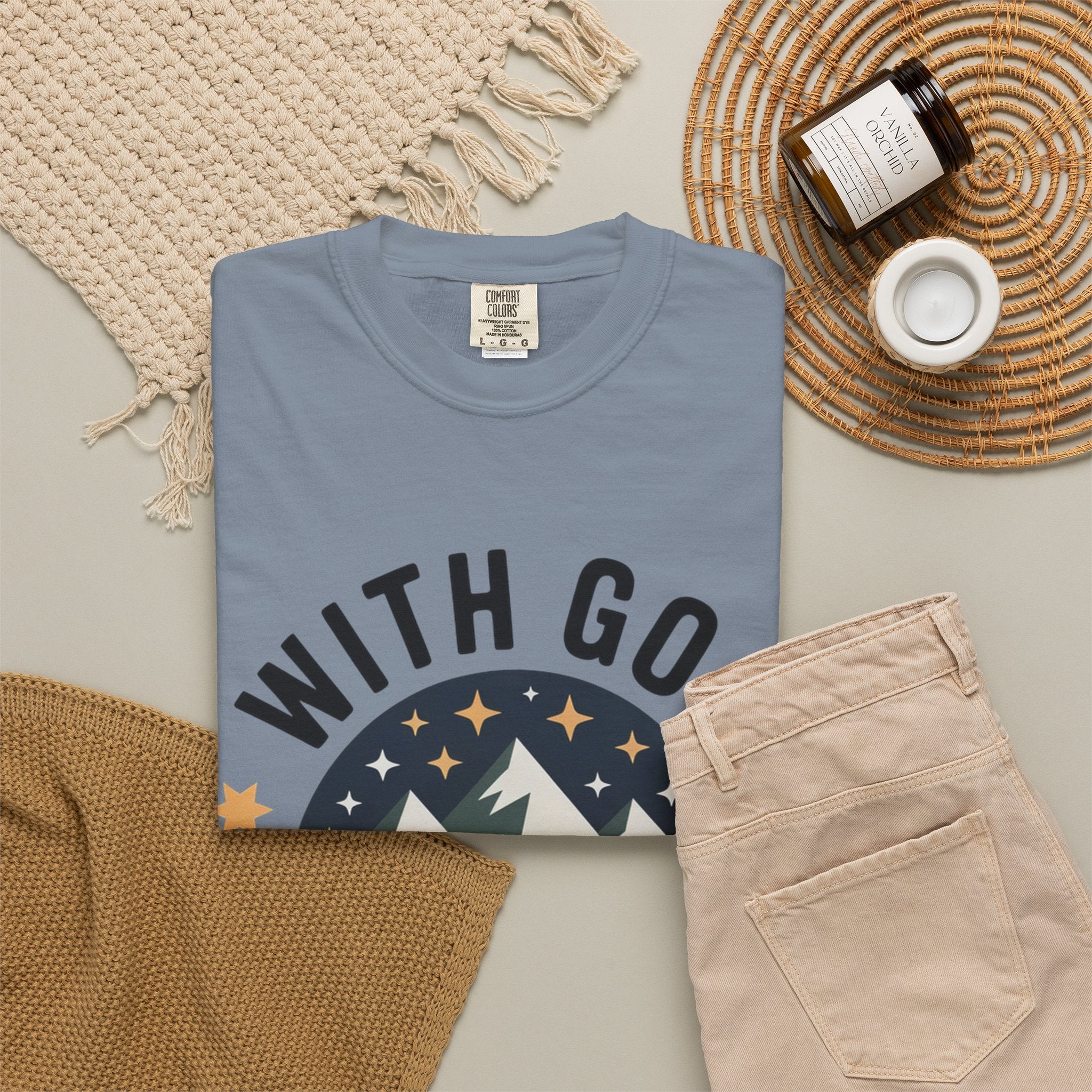 Faith-Based Mountain T-Shirt — "With God All Things Are Possible"
