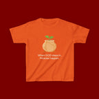 Kids Tee — "When GOD steps in, Miracles happen." Inspirational Christian T‑Shirt with Sprout Pot Design