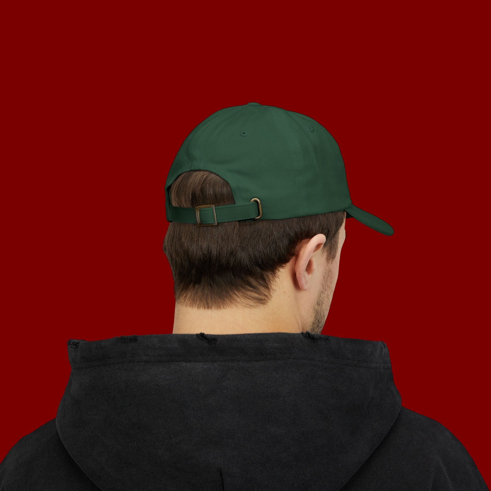 Dad Cap — Minimal Green Plant Drip Embroidered Hat