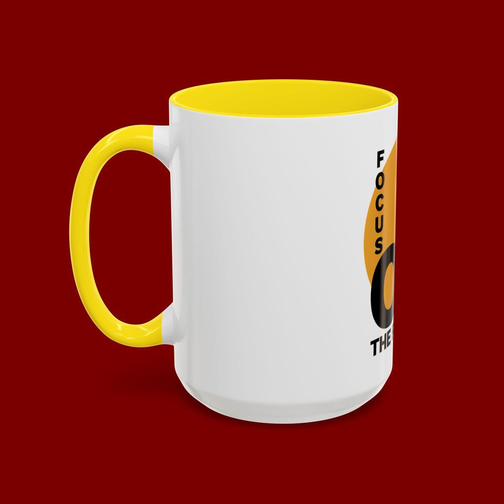 Accent Coffee Mug — "Focus On The Positive" Motivational Mug