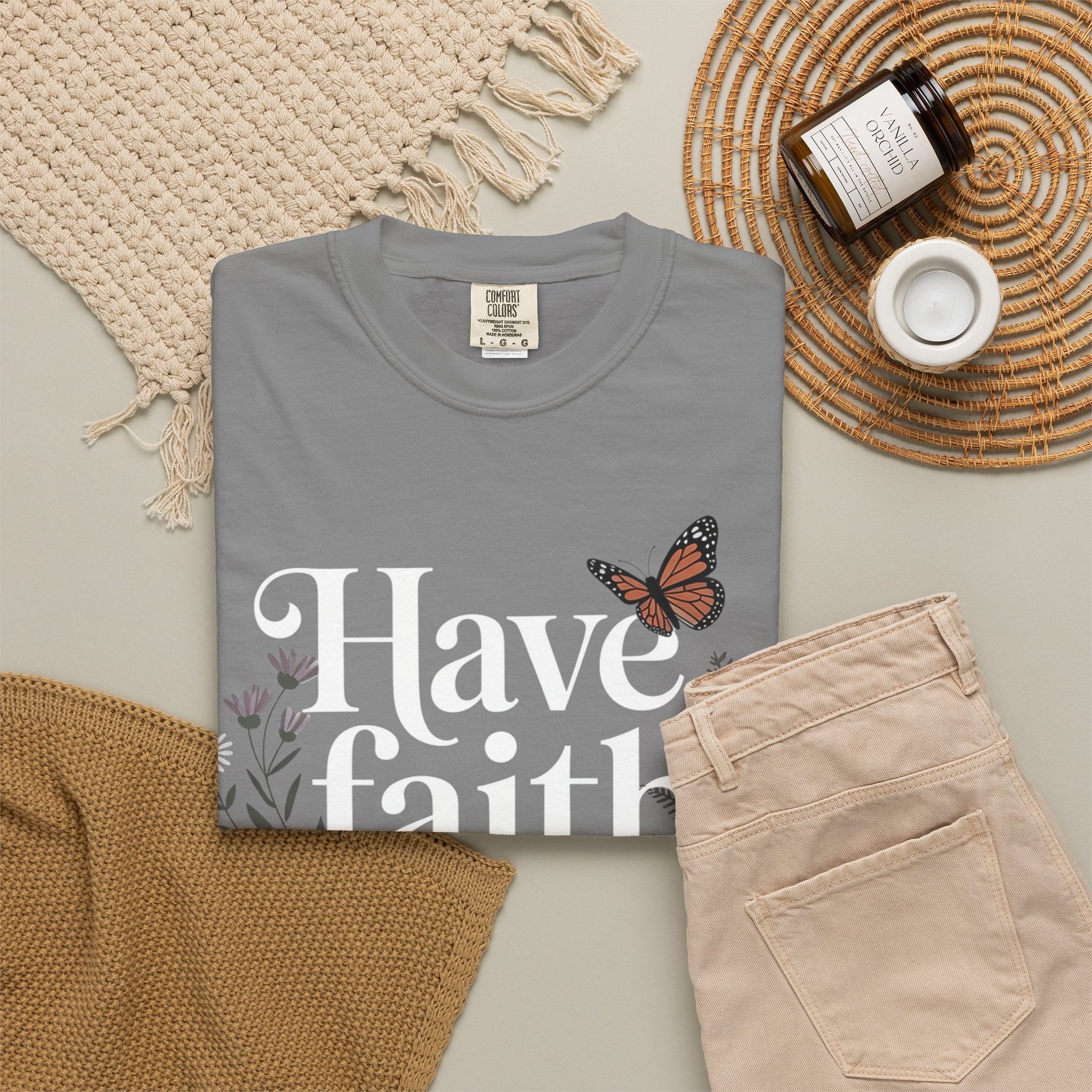 Have Faith in God T-Shirt — Christian Inspirational Tee with Butterflies