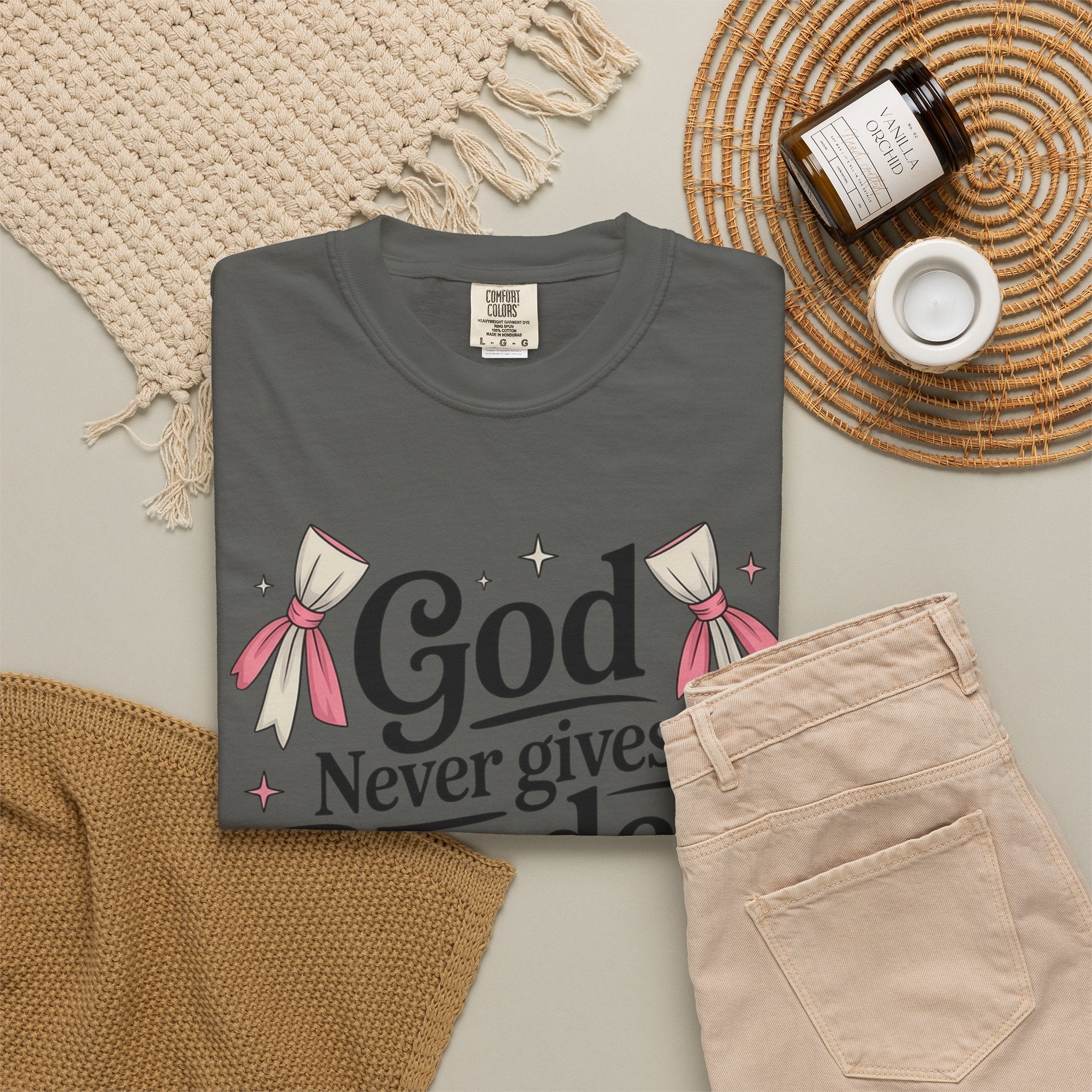 Inspirational 'God Never Gives a Burden You Can't Bear' T-Shirt