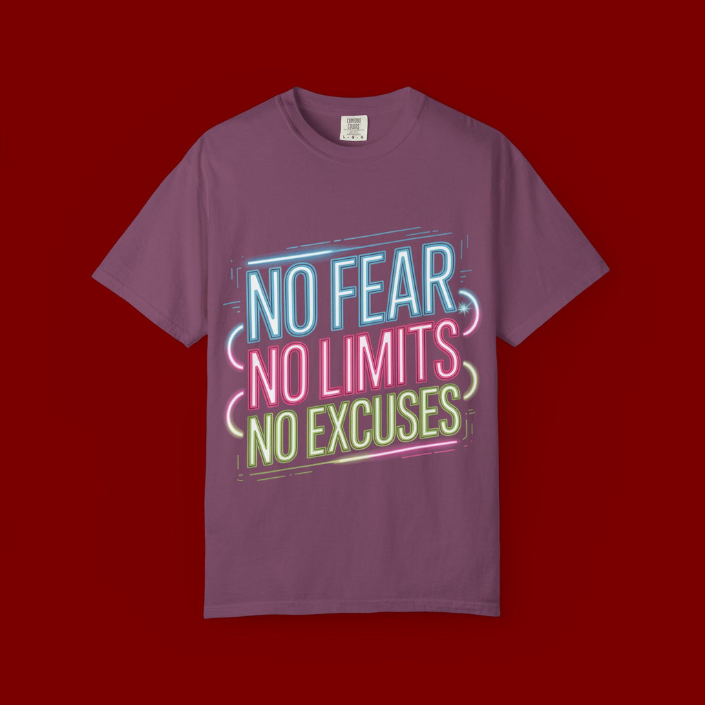 No Fear No Limits No Excuses Neon Graphic T-Shirt