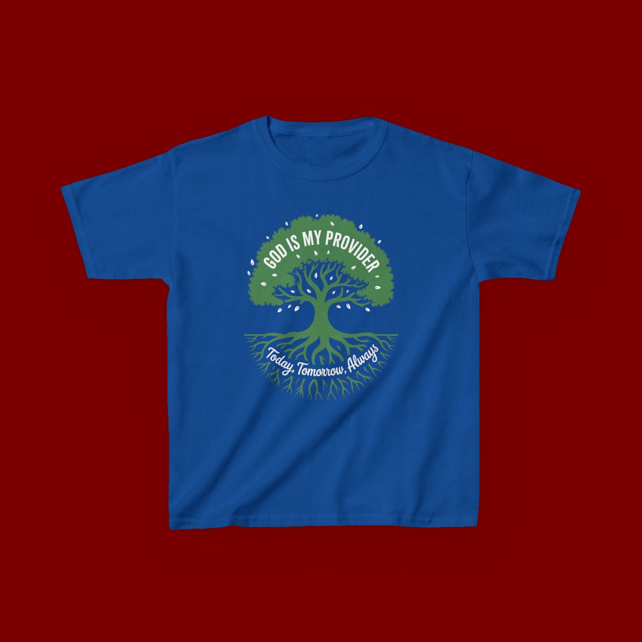 Kids Tee — "God Is My Provider" Tree of Faith Christian Shirt
