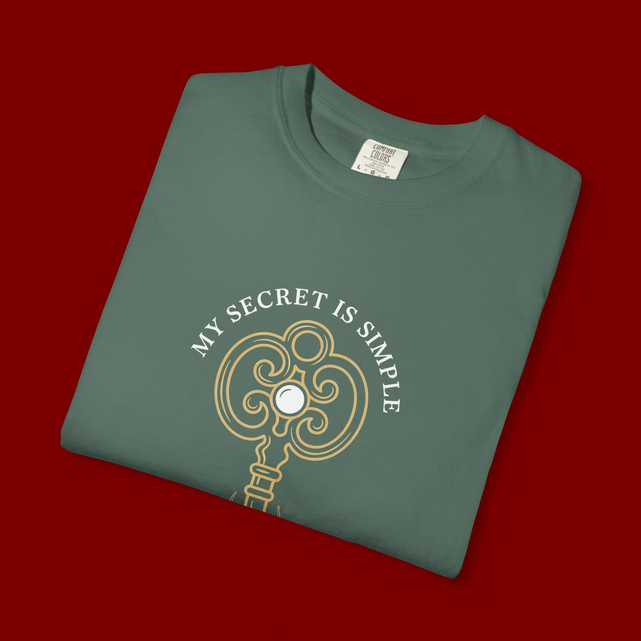 I Prae Key Graphic T-Shirt — 'My Secret Is Simple' Vintage Key Tee