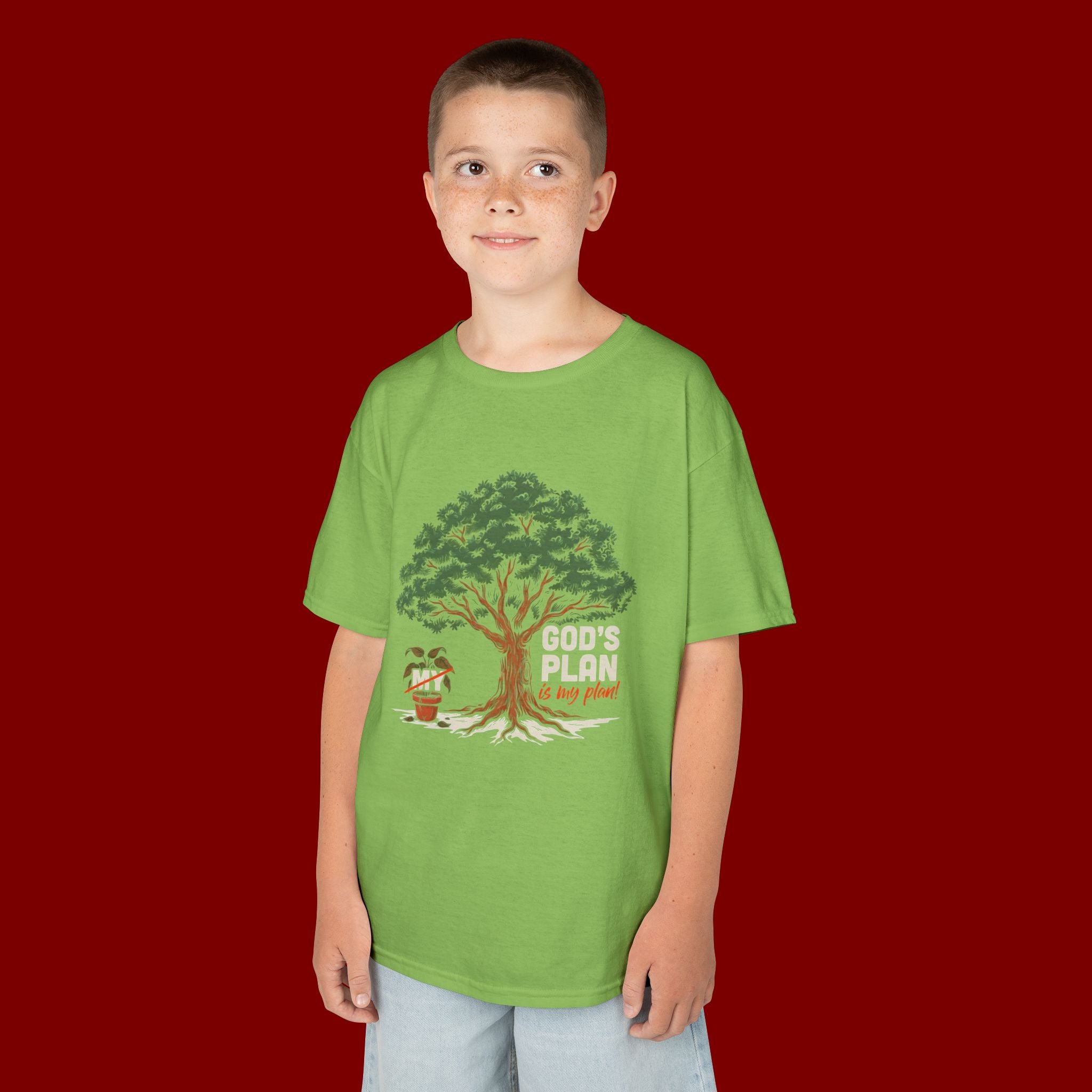 Kids Tee — Cute Tree & Plant Pot Illustration (“Grow Big, Little One”)