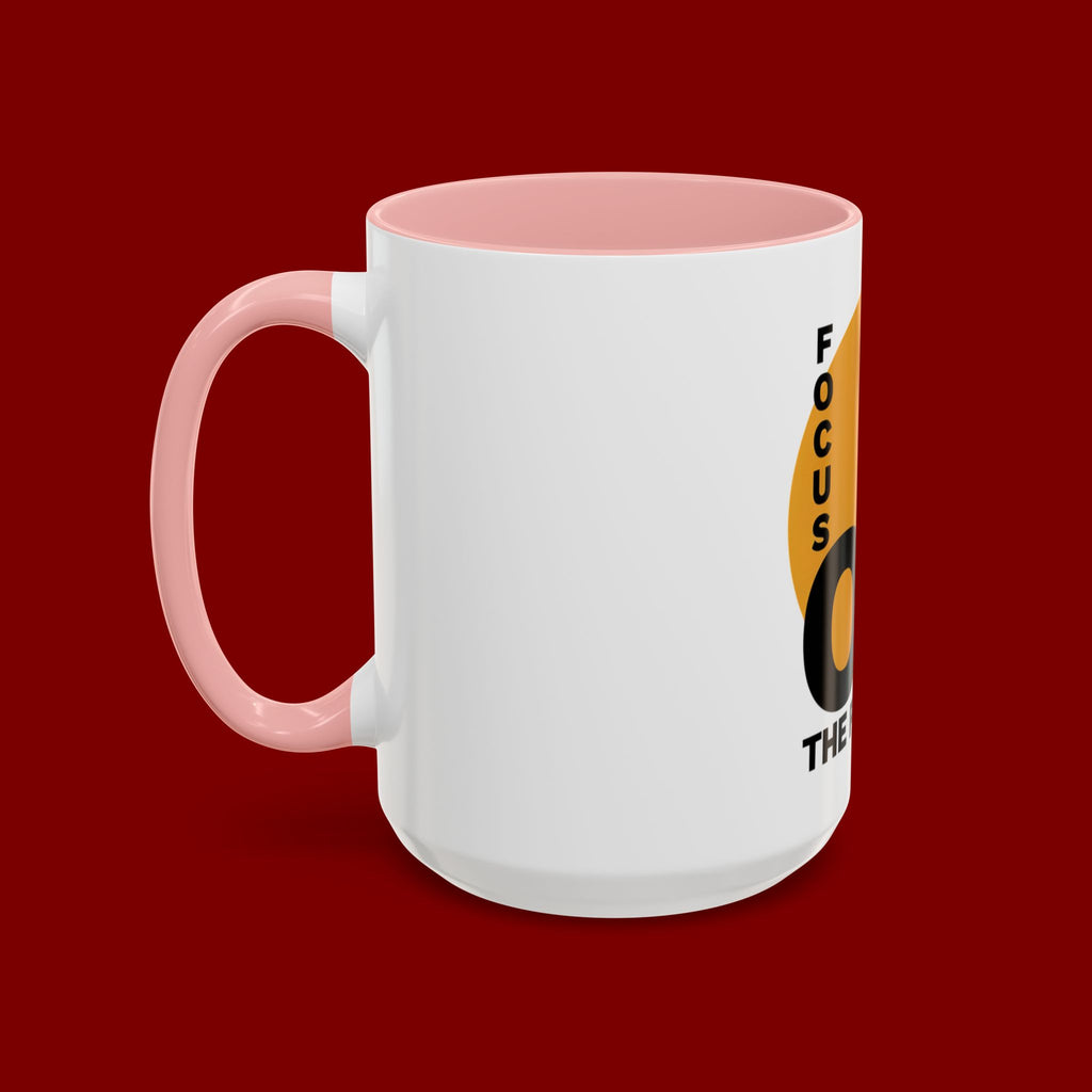 Accent Coffee Mug — "Focus On The Positive" Motivational Mug