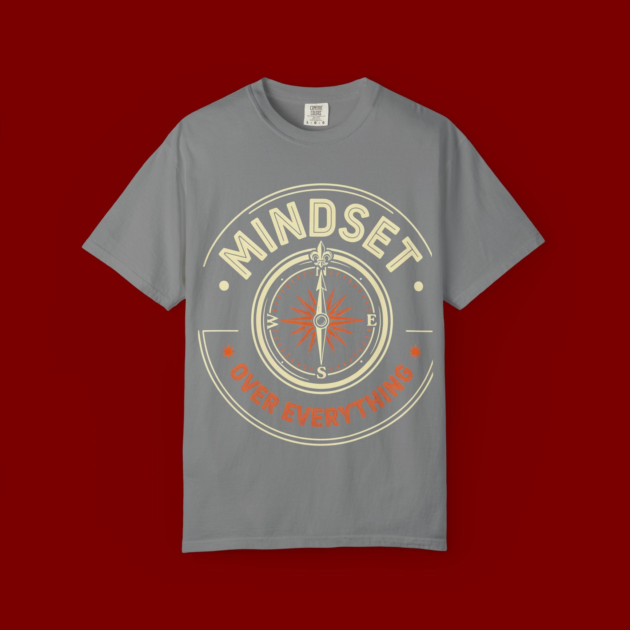 Mindset Over Everything T-Shirt — Positive Vibes Compass Graphic Tee