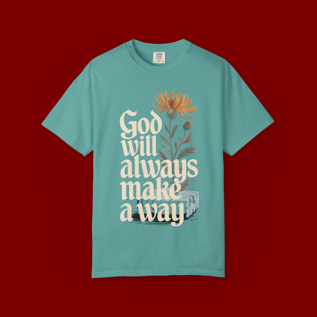 God Will Always Make a Way T-Shirt — Inspirational Floral Christian Tee