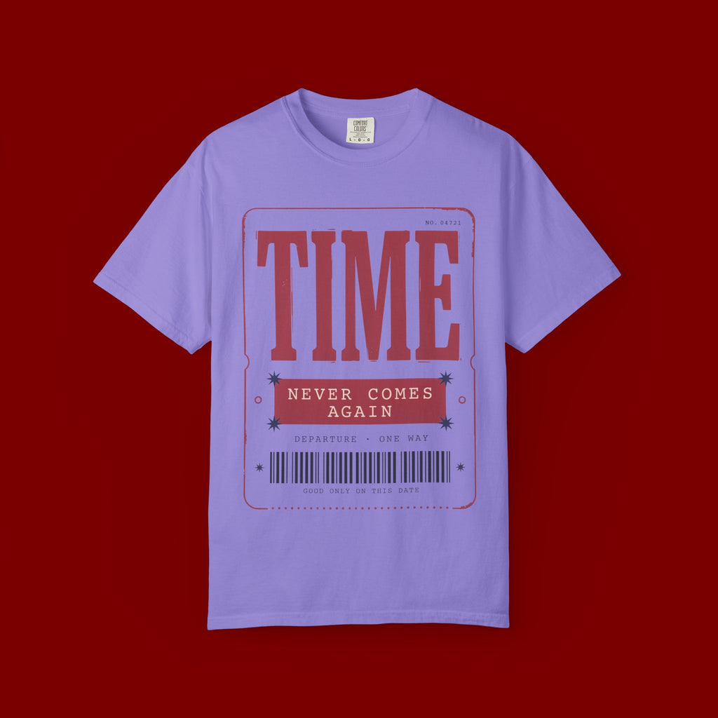 TIME Never Comes Again T-Shirt — Vintage Ticket Graphic Tee