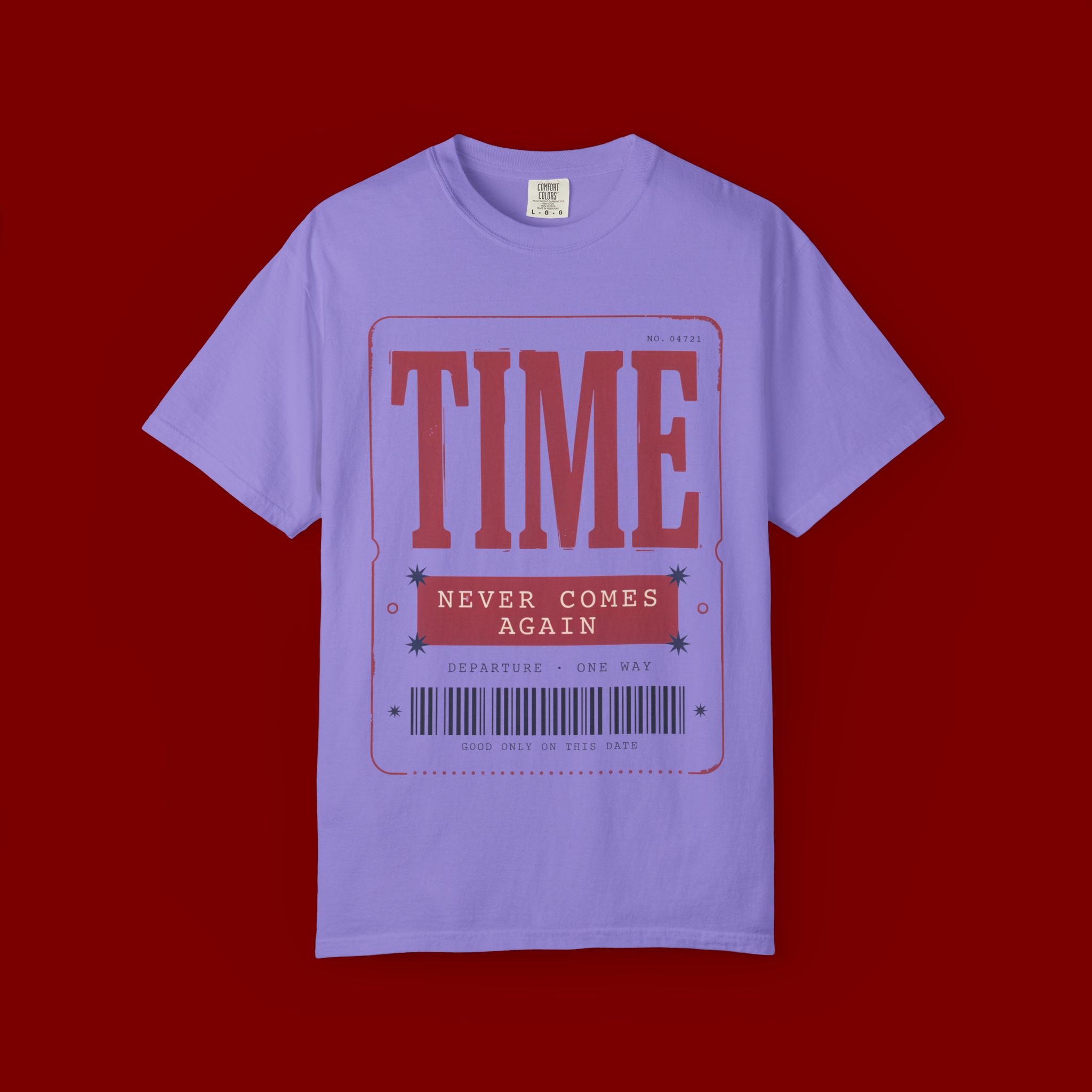 TIME Never Comes Again T-Shirt — Vintage Ticket Graphic Tee