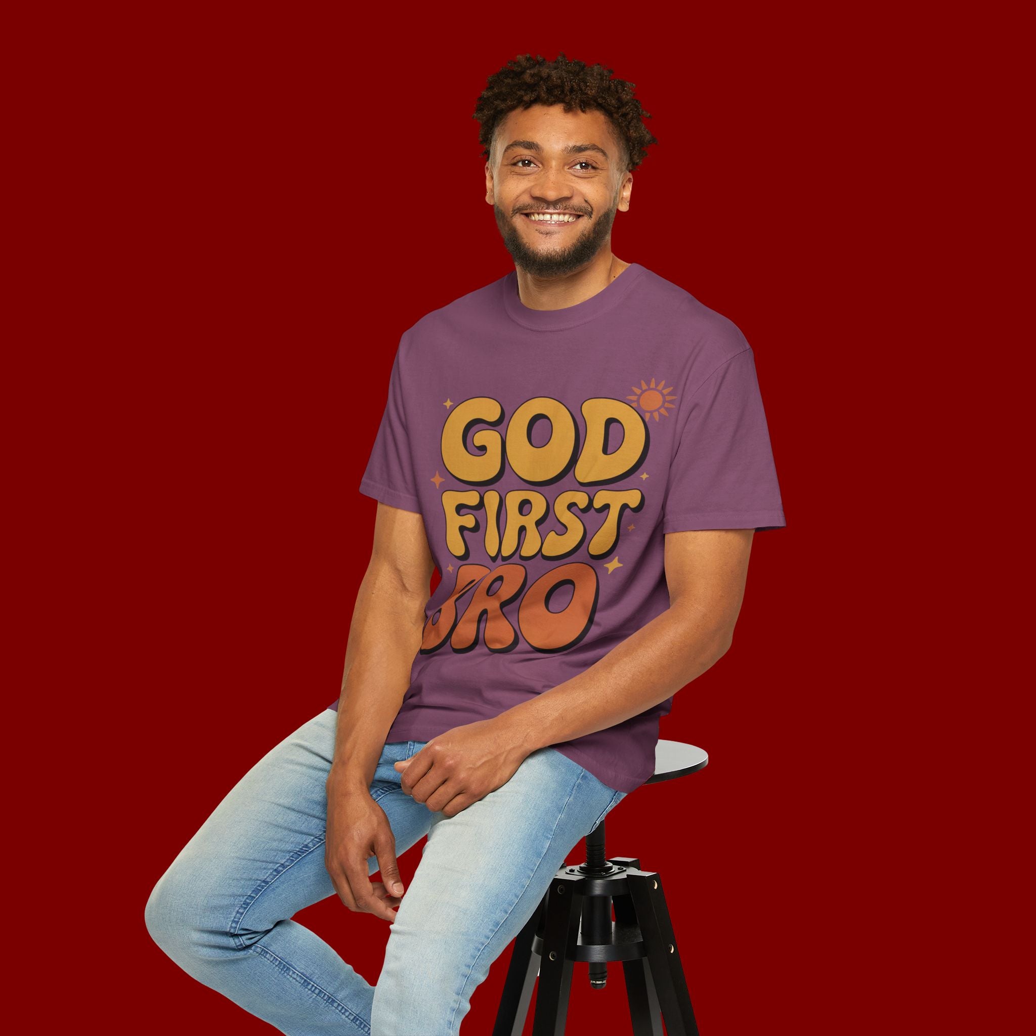 God First Bro T-Shirt — Retro Christian Faith Tee