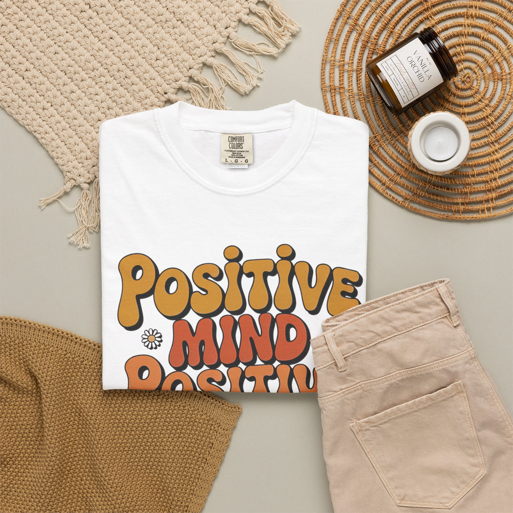Positive Mind Positive Vibes Positive Life T-Shirt — Retro Daisy Graphic Tee