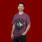 Faith-Based Mountain T-Shirt — "With God All Things Are Possible"