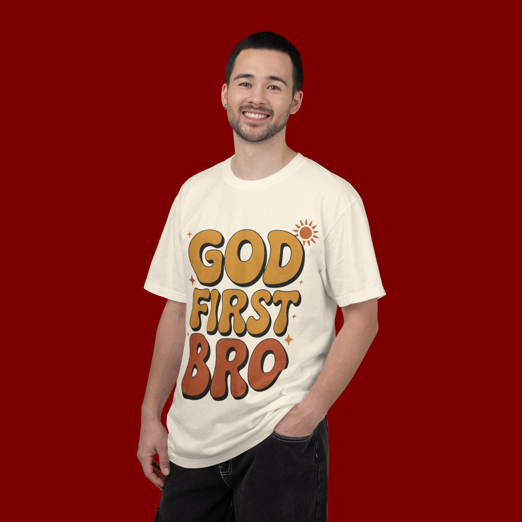 God First Bro T-Shirt — Retro Christian Faith Tee
