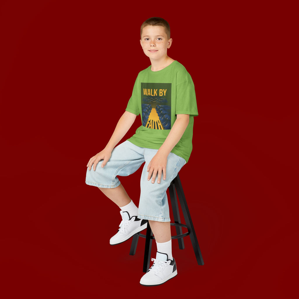 Kids T‑Shirt — "Walk By Faith" Inspirational Graphic Tee for Children