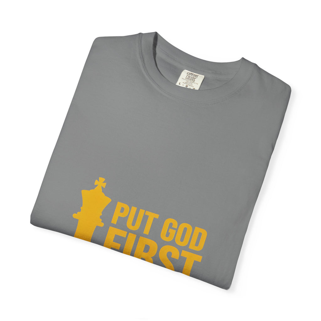 Put God First Chess King T-Shirt — Christian Faith Graphic Tee