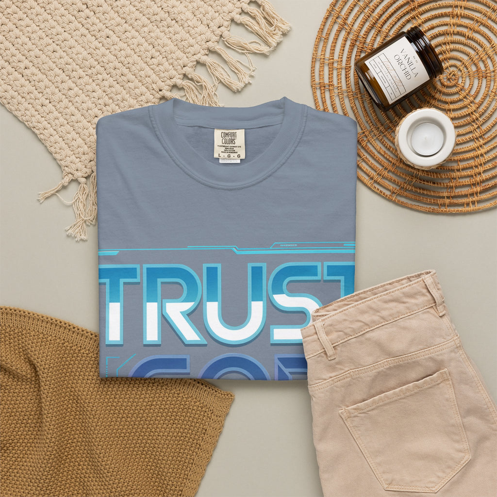 Trust God, Bro. T-Shirt — Retro Gradient Faith Tee