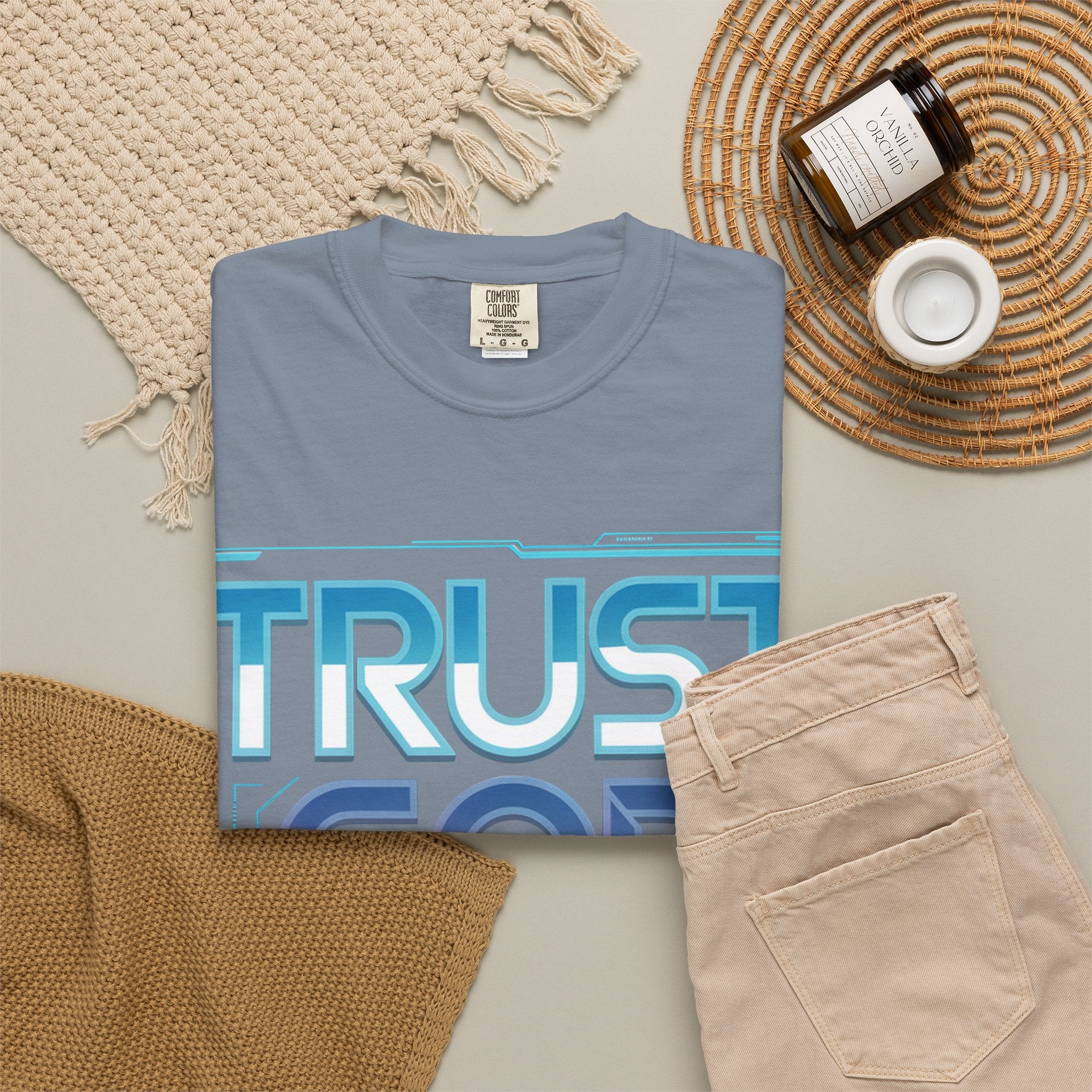 Trust God, Bro. T-Shirt — Retro Gradient Faith Tee