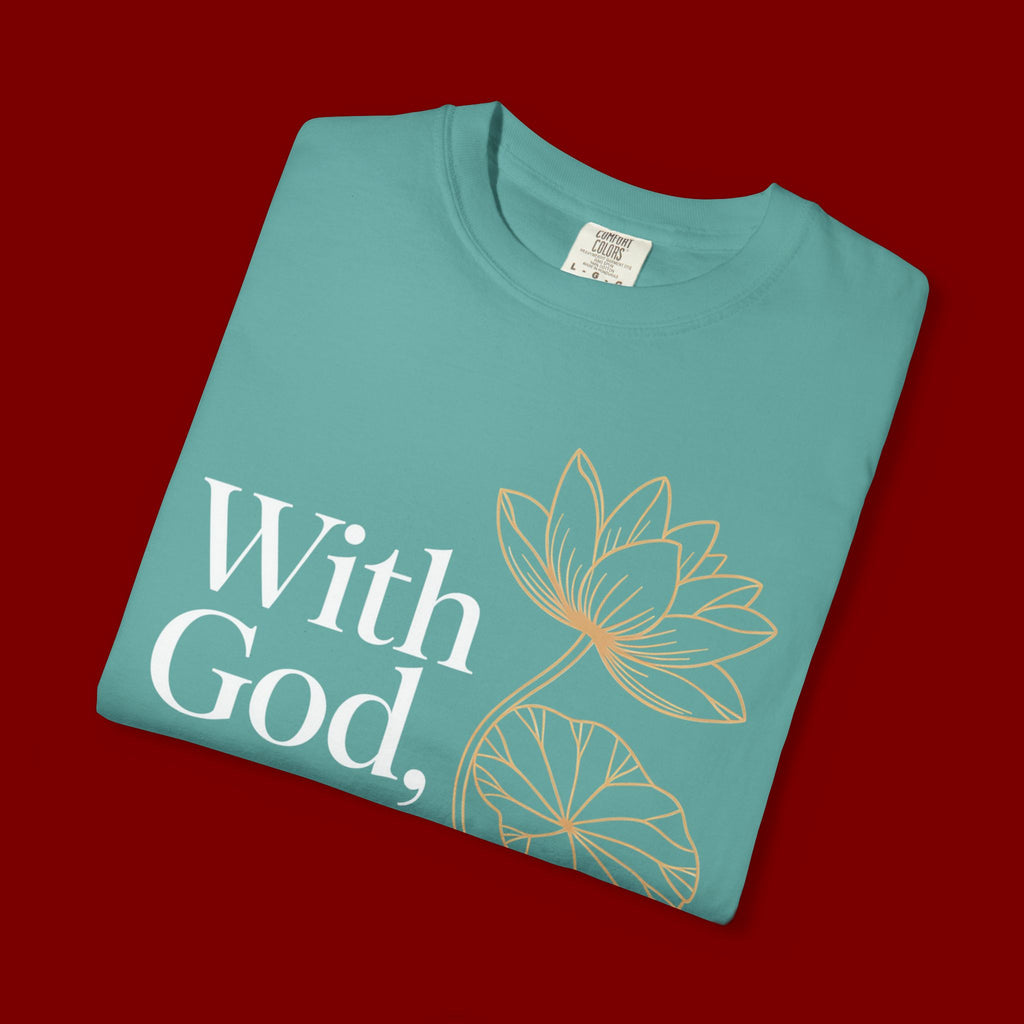 Faith T-Shirt — "With God, every hardship brings ease" Inspirational Christian Tee