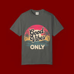 Good Vibes Only T-Shirt — Retro Sunset Palm Tee
