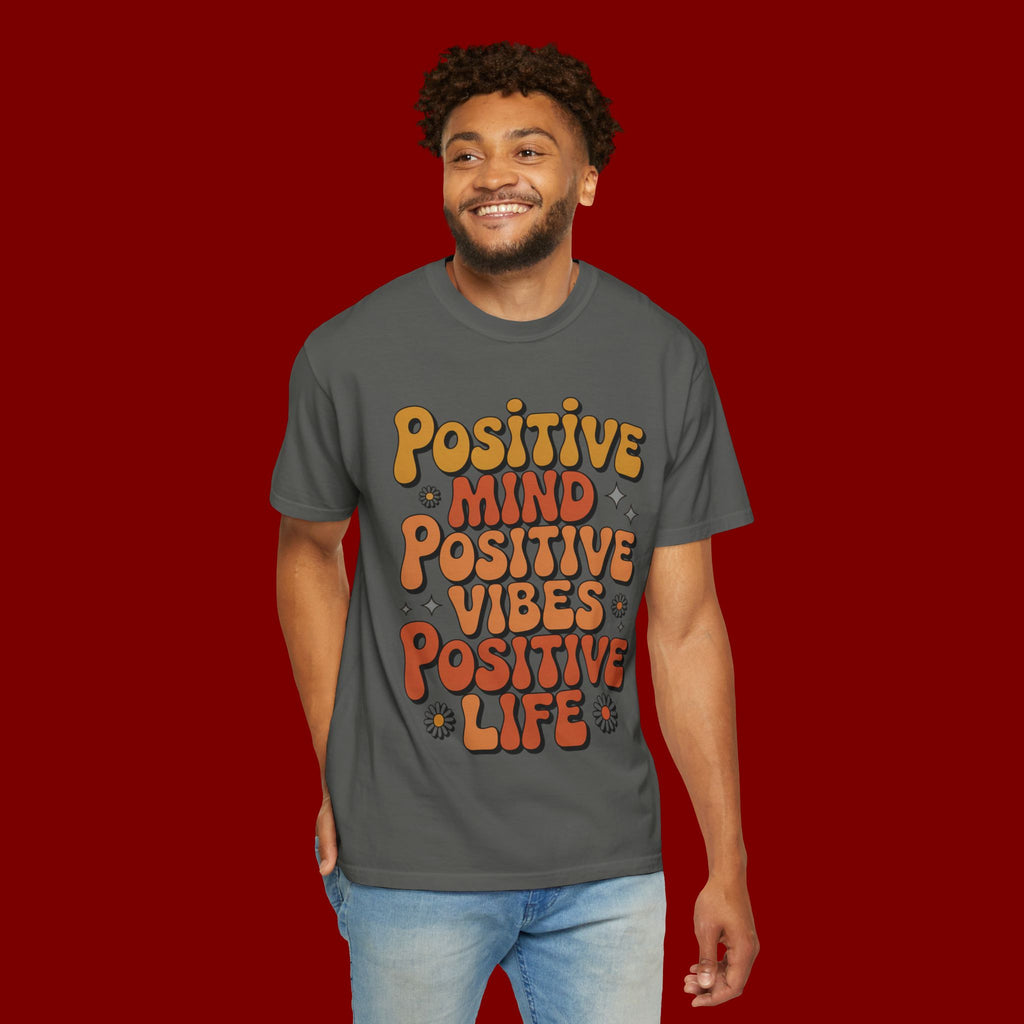 Positive Mind Positive Vibes Positive Life T-Shirt — Retro Daisy Graphic Tee