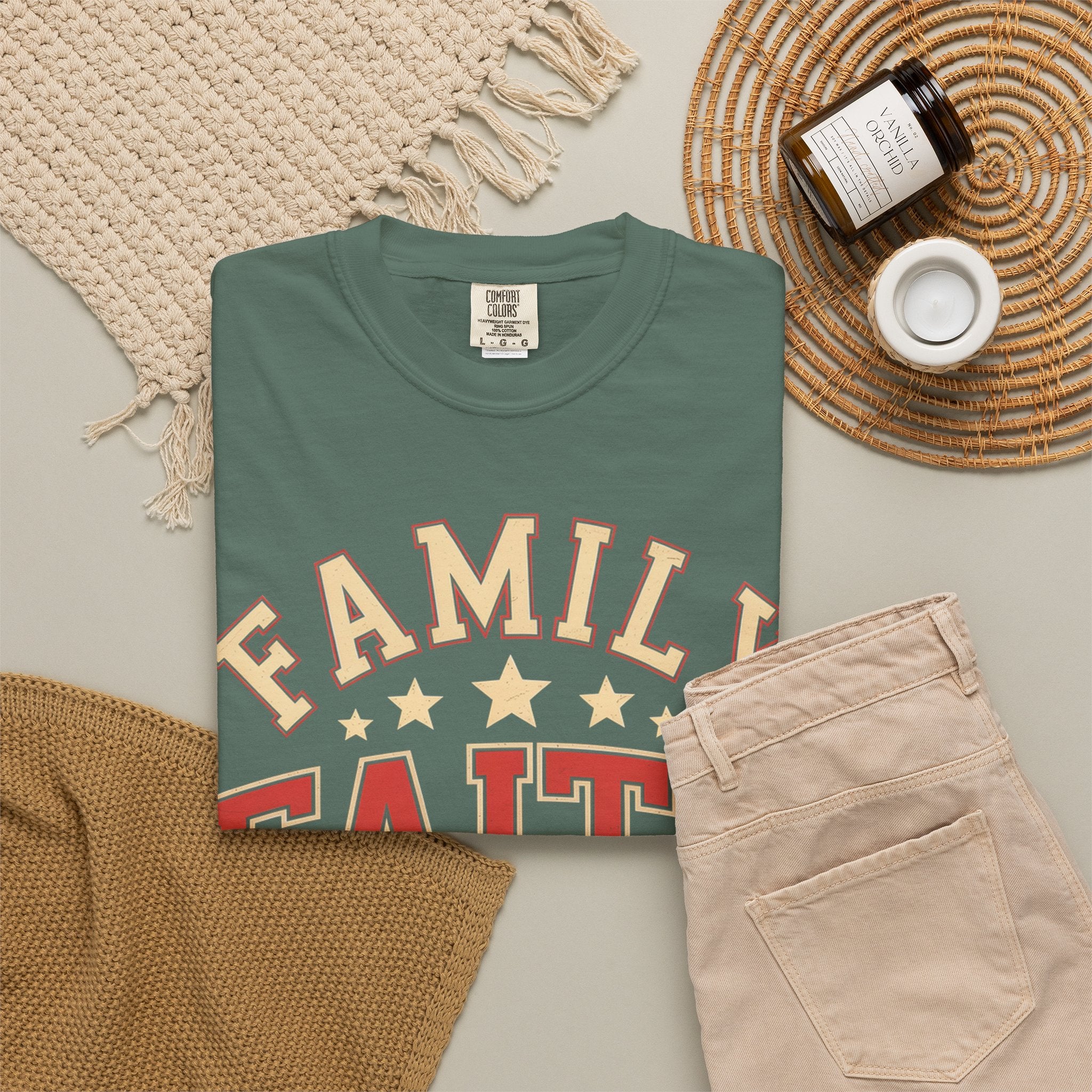 Family Faith Friends T-Shirt — Patriotic American Flag Tee