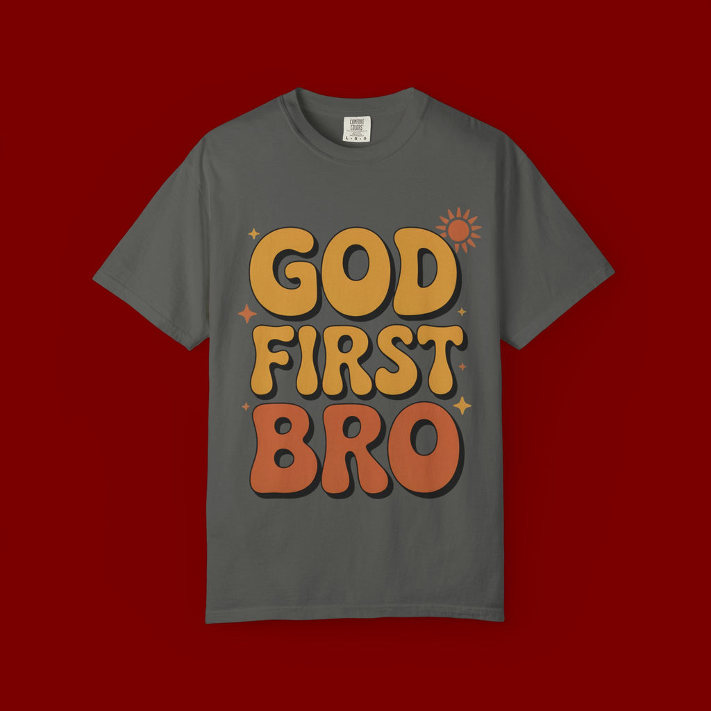 God First Bro T-Shirt — Retro Christian Faith Tee