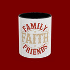Faith Family Friends Accent Coffee Mug – Inspirational Religious Gift (11/15oz)