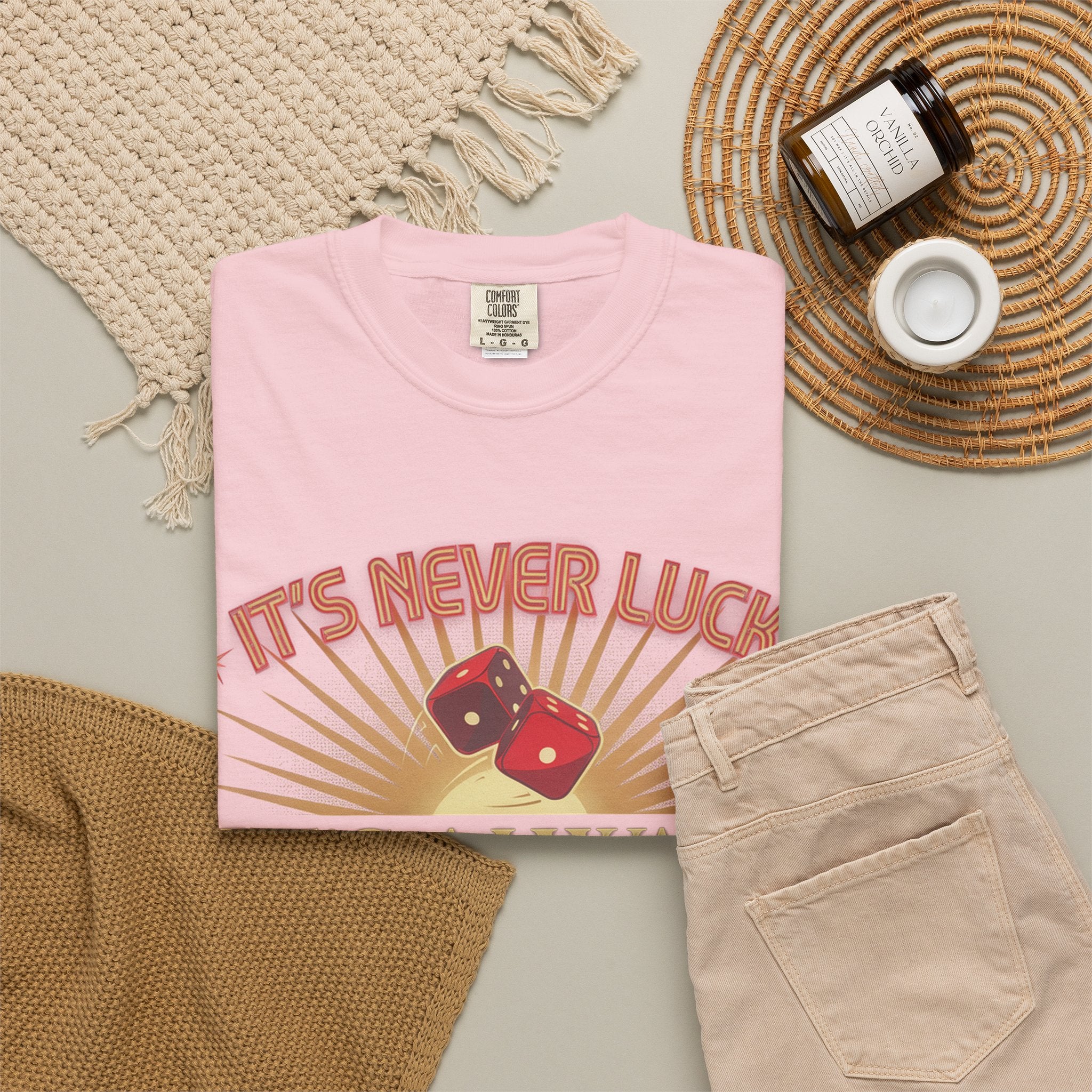 "It's Never Luck, It's Always God" Christian Graphic T-Shirt