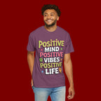 Positive Mind Positive Vibes Positive Life T-Shirt — Retro Smile Graphic Tee