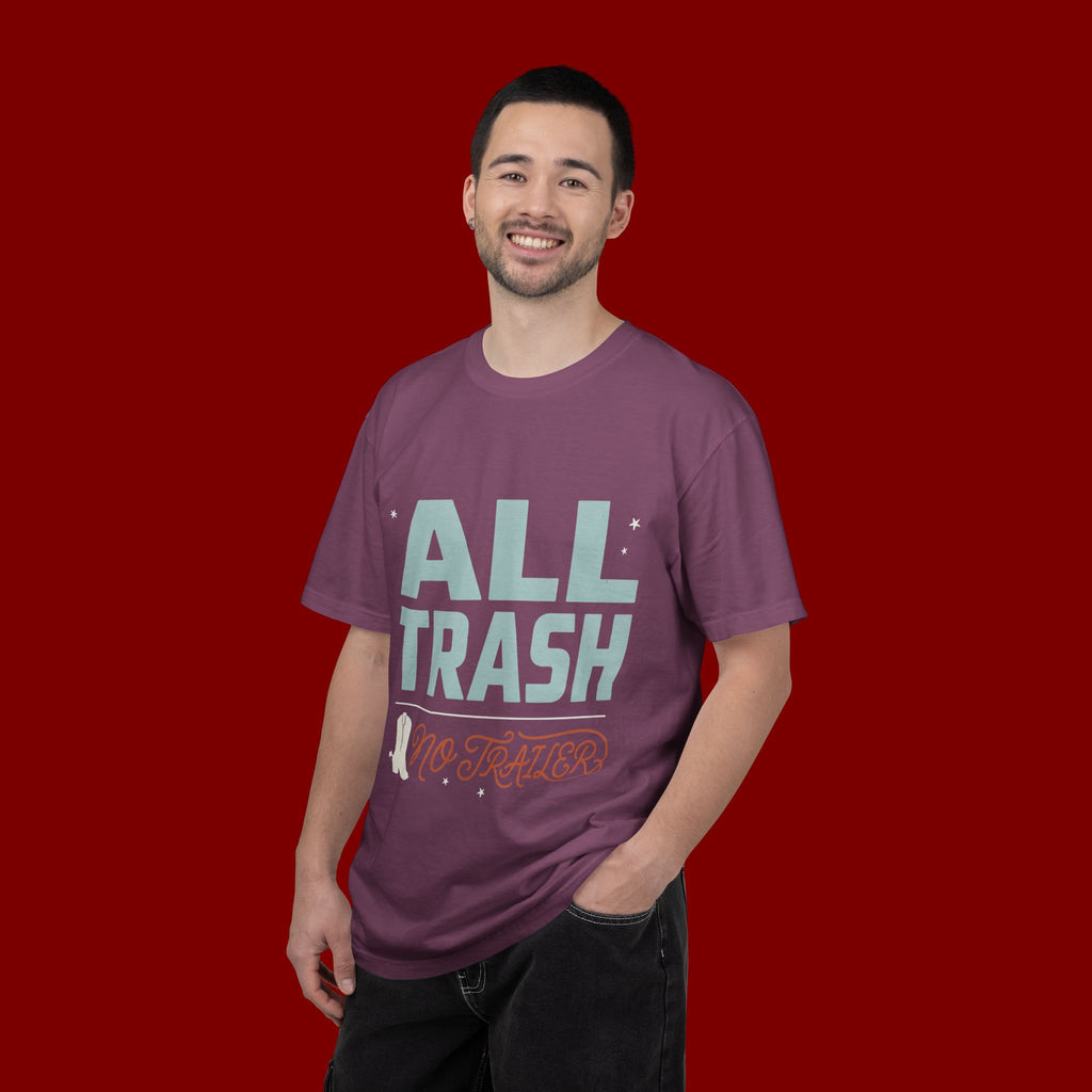 ALL TRASH No Trailer Graphic T-Shirt — Funny Retro Statement Tee