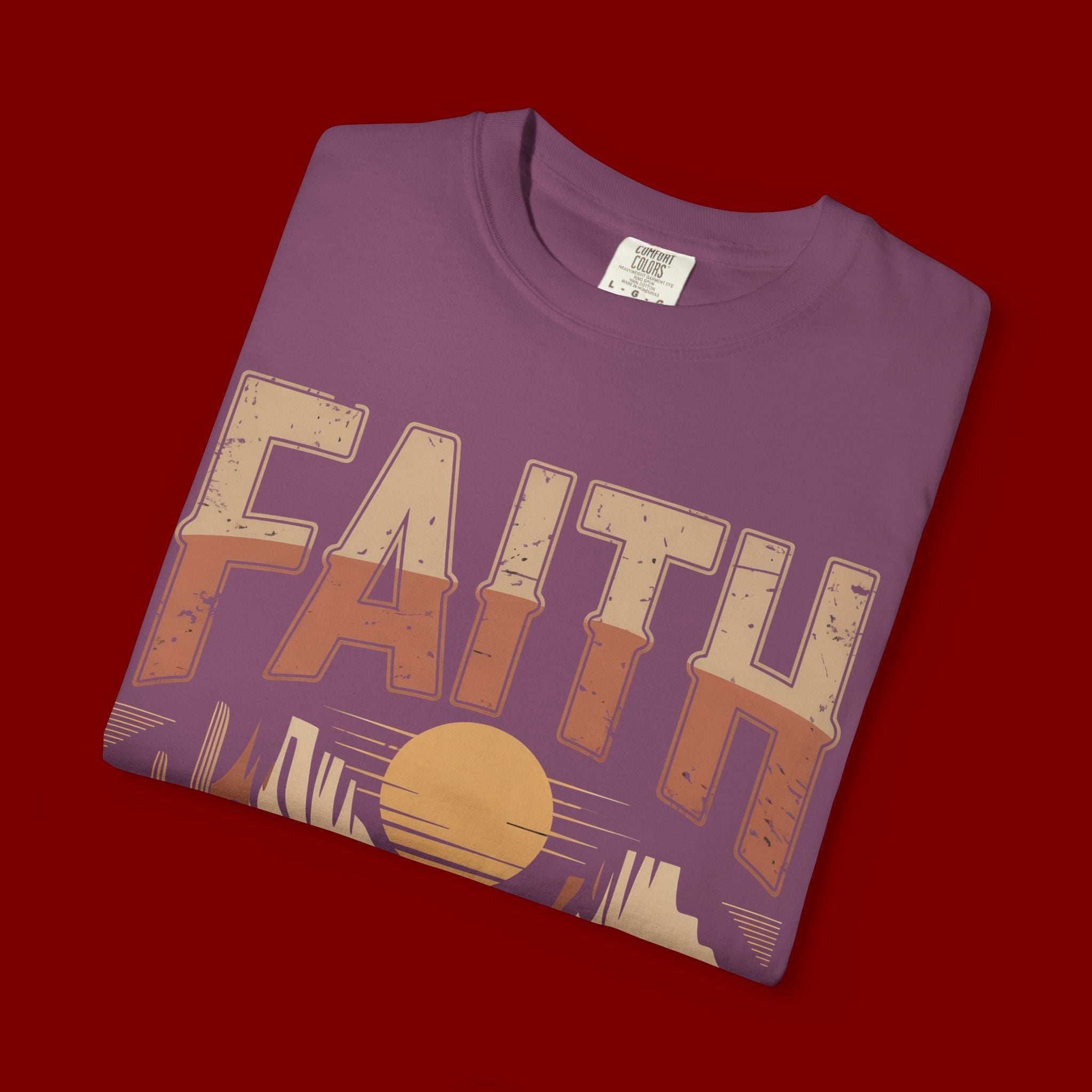 Faith Can Move Mountains T-Shirt — Retro Desert Inspirational Tee