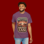 Scripture Comfort T-Shirt — "With God Every Hardship Brings Ease" Christian Faith Tee