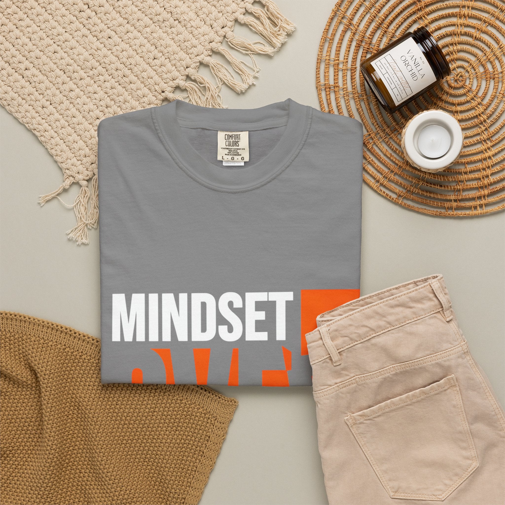 OVER Block Graphic T-Shirt — Bold Orange Minimalist Tee